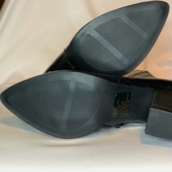 3 for $30 Black Croc-Embossed Ankle Boots - Picture 5 of 5